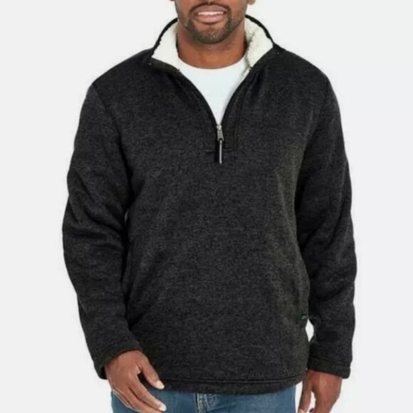 NWT* Orvis Fleece Sherpa Lined 1/4 Zip Pullover Jacket Size XXL Gray - Picture 1 of 11